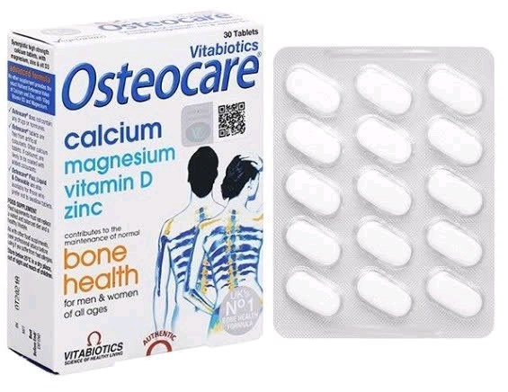 Viên uống Vitabiotics Osteocare Hỗ trợ xương khớp, bổ sung canxi (Hộp 2 vỉ x 15 viên)