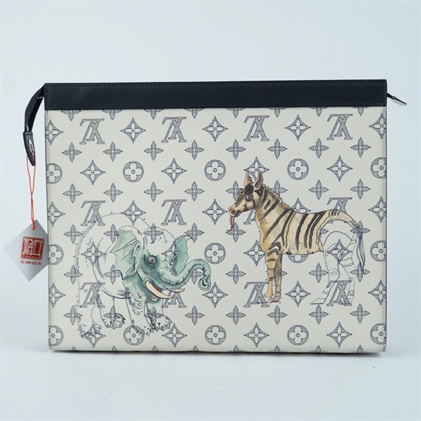 Túi LV Clutch trắng in hình sz33 KG+