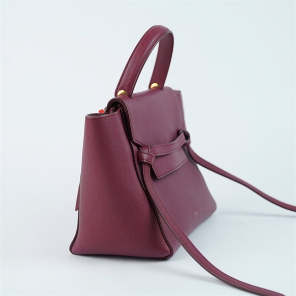 Túi Celine Handle đỏ mận sz33 KG+