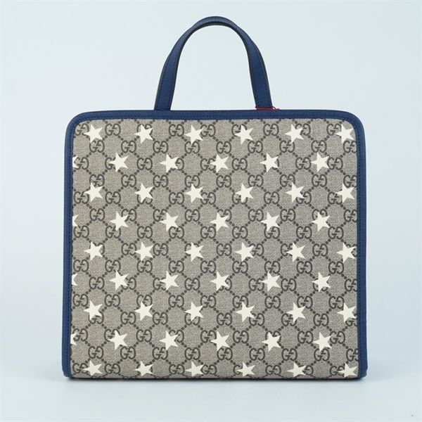 Túi GG Handle xám viền xanh (605614-213317) sz28 KG+