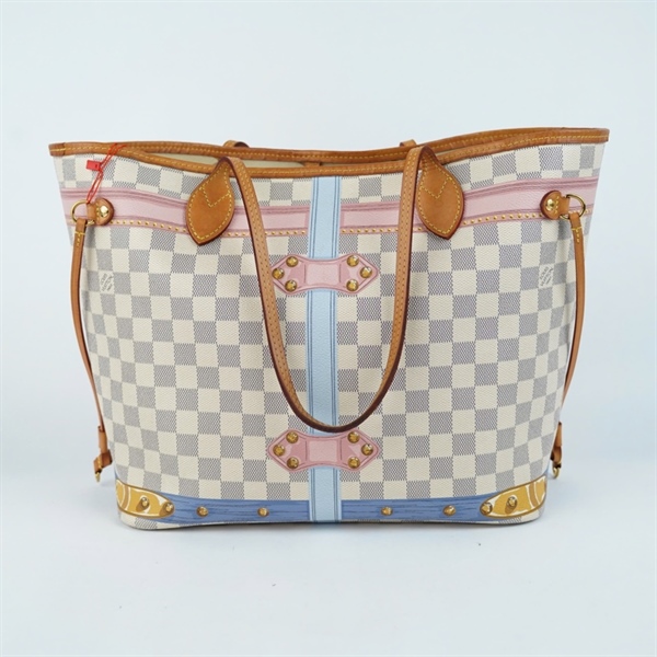 Túi LV Neverfull hồng nhạt in hình kèm ví sz33 (HC) +