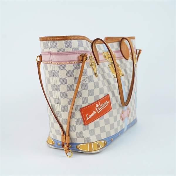 Túi LV Neverfull hồng nhạt in hình kèm ví sz33 (HC) +