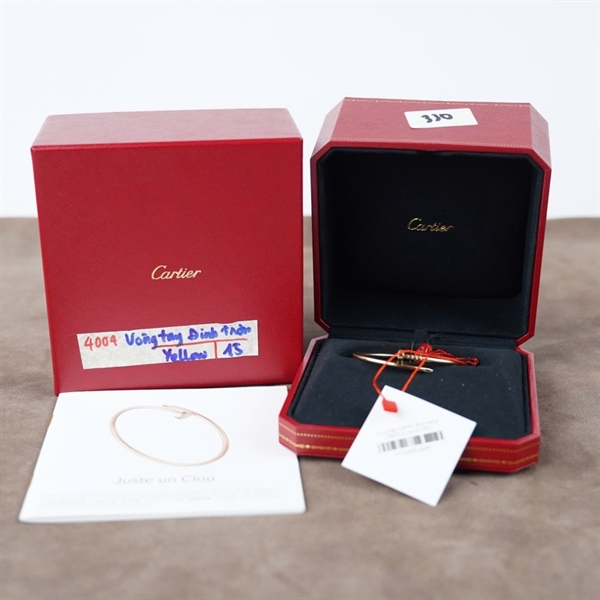 Vòng tay Cartier đinh vàng (908CTL) sz16 KG+