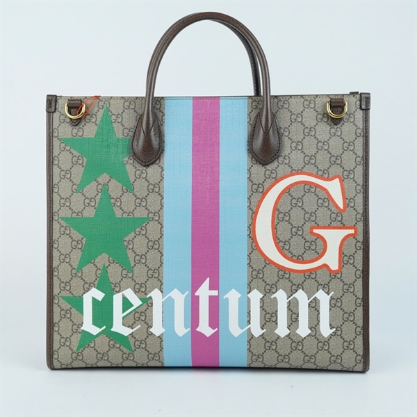 Túi GG Tote xám in hình (H036568855) sz37 KG+