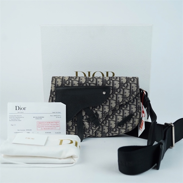 Túi Dior Saddle xám (19-BO-1200) sz23 KG+