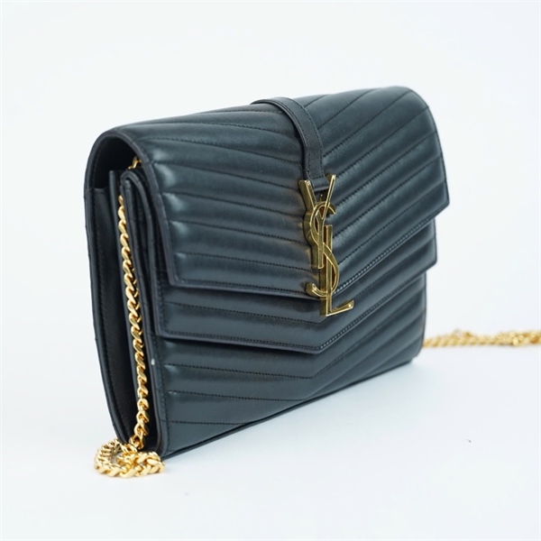 Túi YSL đeo chéo đen sz22 KG+