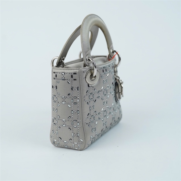 Túi Lady Dior xám sz Mini (19-MA-1127) KG+