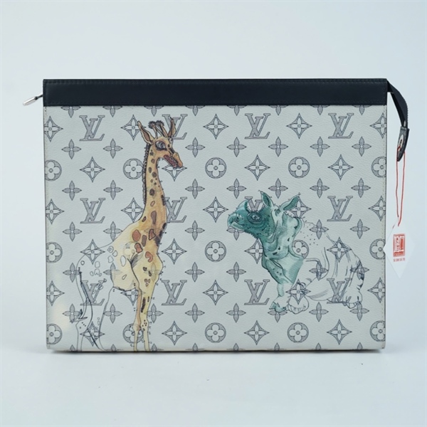 Túi LV Clutch trắng in hình sz33 KG+