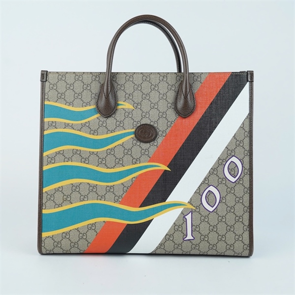 Túi GG Tote xám in hình (H036568855) sz37 KG+