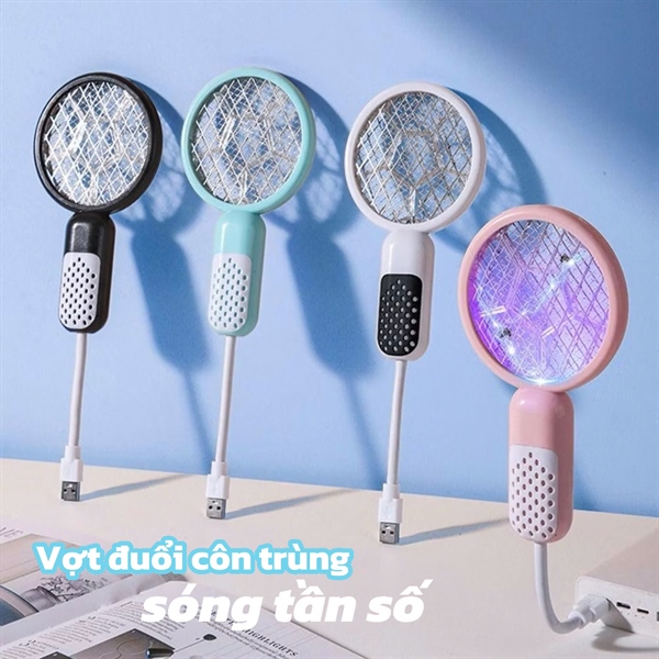 Quạt vợt muỗi kiêm đèn ngủ HY13 - HỒNG