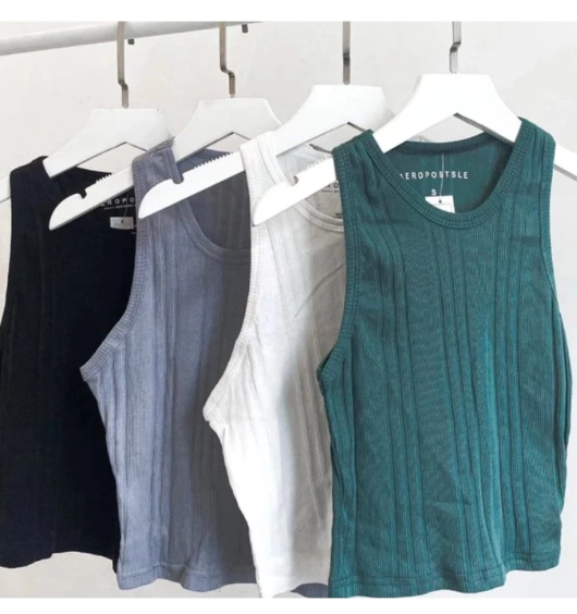 Earopostale Áo Tanktop 3 Lỗ Gân Cho Nữ