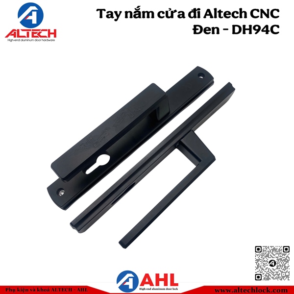 Tay nắm cửa đi Altech DH94C CNC - Đen (Anode)