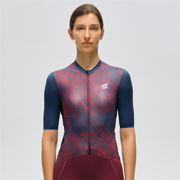 Áo ngắn tay Topography Crimson Navy Women Chính hãng Monton 2025
