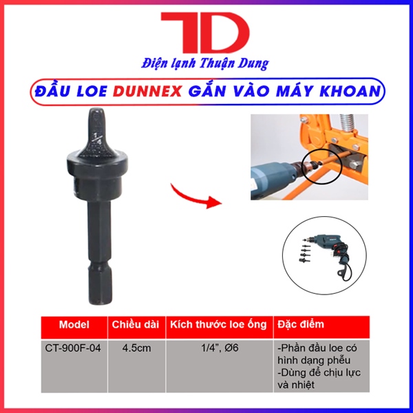 Đầu loe Dunnex, đầu loe điện 1/4", Phi 6 (20 Cái/hộp)