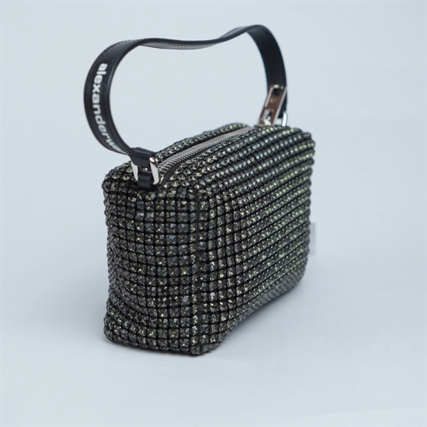 Túi Alexanderwang đen đính cườm (1913123) sz16 (BQ) KG+