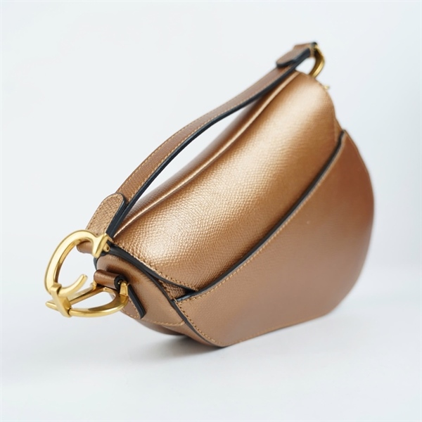Túi Dior Saddle nâu ánh vàng (01-BO-0139) sz16 (BMC) KG+