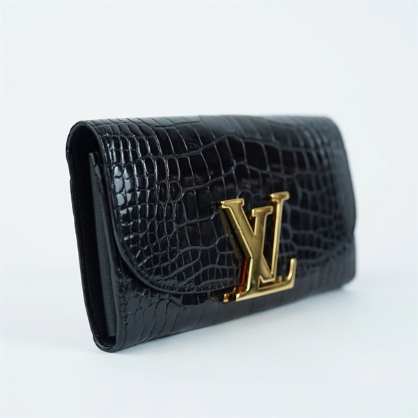 Ví LV đen da cá sấu (BQ) KG+
