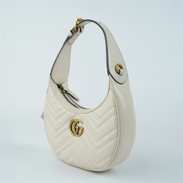 Túi GG Half Moon trắng sz16 (BQ) KG+