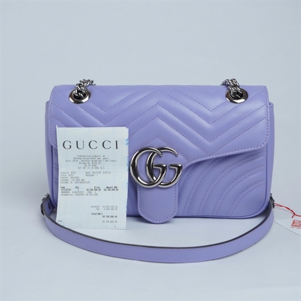 Túi GG Marmont tím kèm lót form (I039246923) sz25 (BQ) KG+