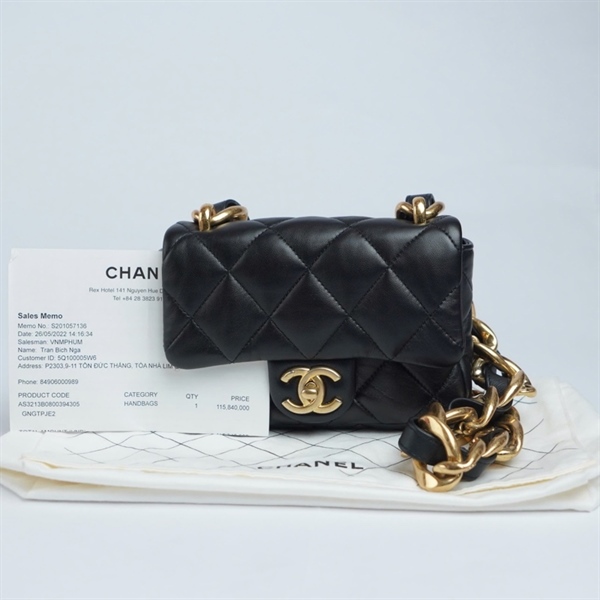 Túi Chanel đen (GNGTPJE2) sz17 (BQ) KG+