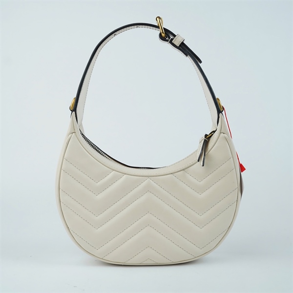 Túi GG Half Moon trắng sz16 (BQ) KG+
