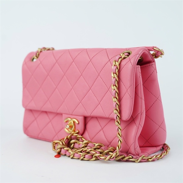 Túi Chanel Classic hồng (X258TLC0) sz25 (BQ) KG+