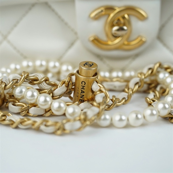 Túi Chanel Classic trắng (TPL3P7C6) sz18 (BQ) KG+