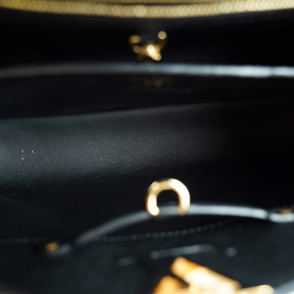 Túi LV Capu đen đính hoa (AH0149) sz31 (BMC) KG+