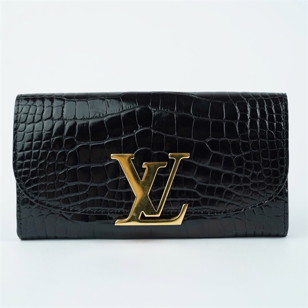 Ví LV đen da cá sấu (BQ) KG+