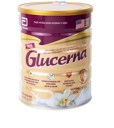 Sữa bột dinh dưỡng GLUCERNA bổ sung dinh dưỡng đặc biệt cho người đái tháo đường hương vani (800g)