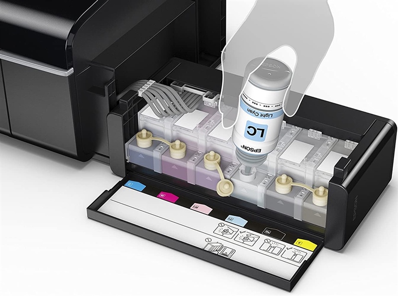 Dịch vụ sửa đầu phun, thay vách đầu phun và nạp mực 6 màu cho máy in phun màu Epsom L805