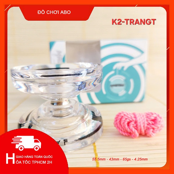 K2-TRANGT YOYO MAGIC CRYSTAL 1A NHỰA KHÔNG NHẠY DÂY MÀU TRẮNG TRONG Clear