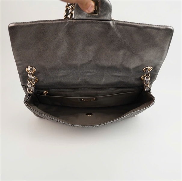 Túi Chanel Charm đồng xu màu xám sz28 +