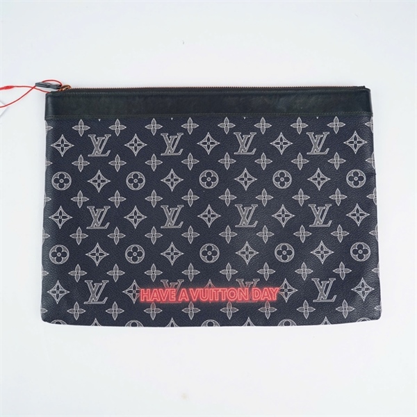 Túi LV Clutch xanh hoa trắng (SP0128) sz35 (TH) KG+