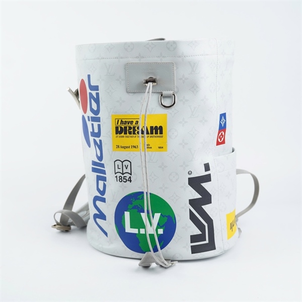 Balo LV hoa trắng in hình (TH) KG+