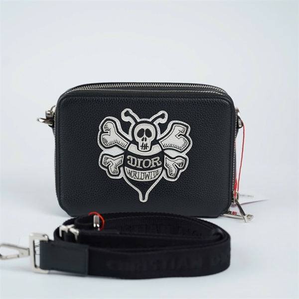 Túi Dior đeo chéo đen đầu lâu (10-BO-0250) sz17 (TH) KG+