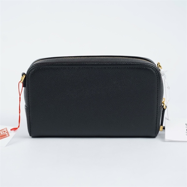 Túi Dior Caro Double Pouch đen sz19 KG+