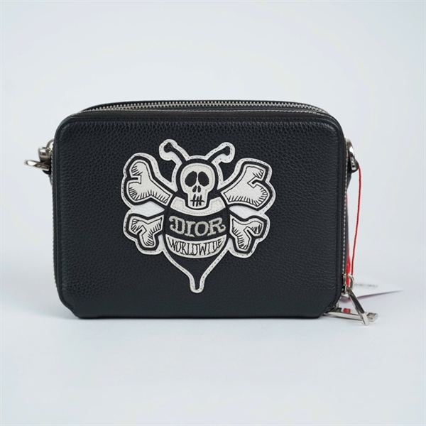 Túi Dior đeo chéo đen đầu lâu (10-BO-0250) sz17 (TH) KG+