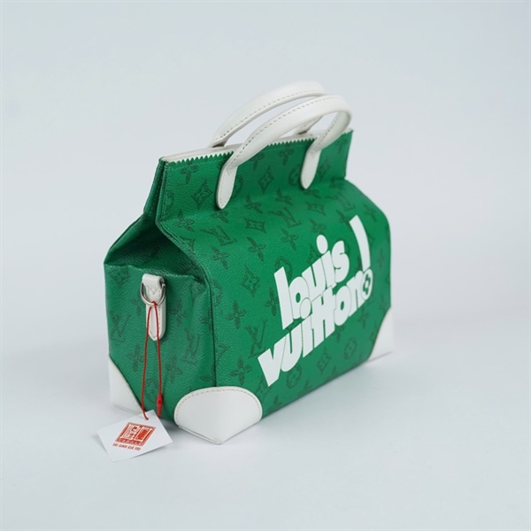 Túi LV Handle hoa xanh in chữ sz23 (TH) KG+