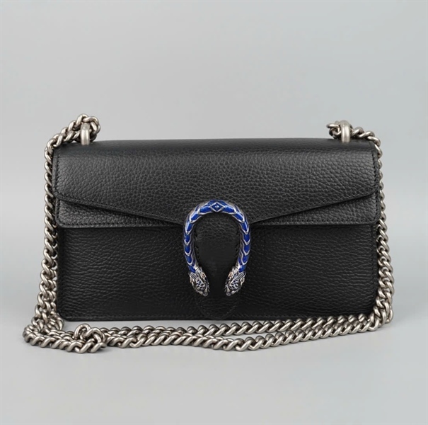 Túi GG Dionysus đen khóa rồng xanh (A034622653) sz25 KG+