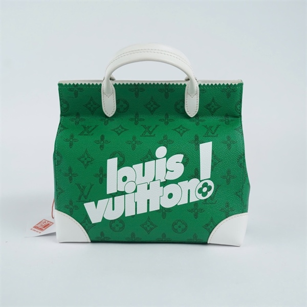Túi LV Handle hoa xanh in chữ sz23 (TH) KG+