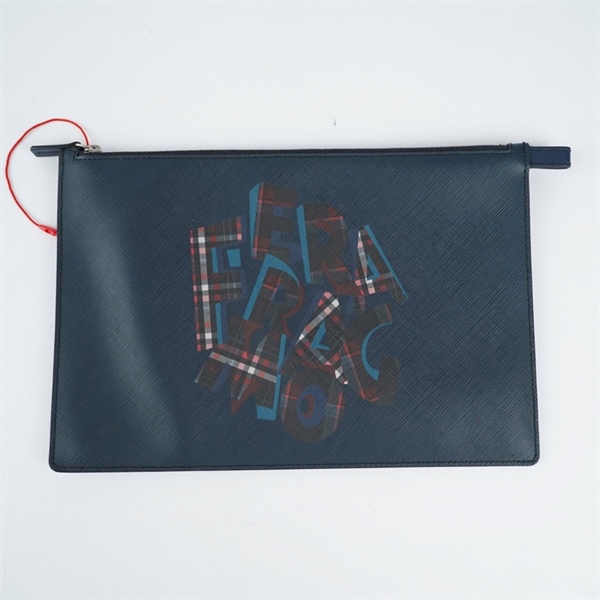 Túi Salvatore Clutch xanh in chữ (GJ-660428) sz25 (TH) KG+