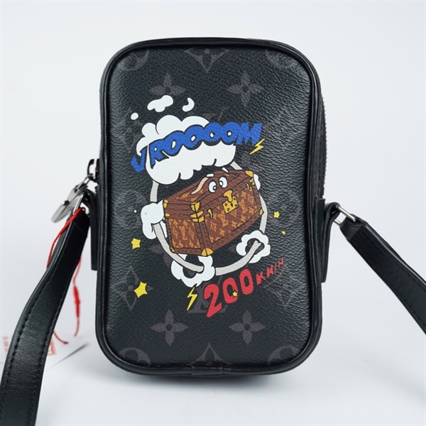 Túi LV đeo chéo hoa đen in hình sz10 (TH) KG+