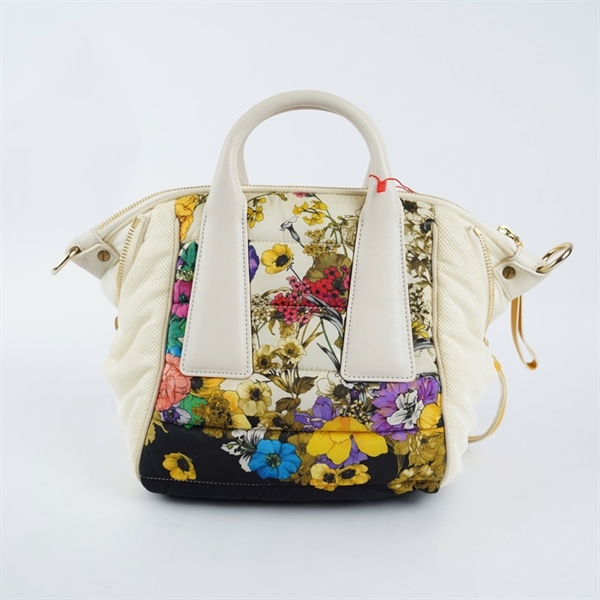 Túi Moncler Handle trắng họa tiết hoa sz24 (TH) KG+