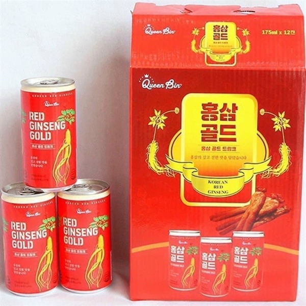VÕ HỘP 12 LON NƯỚC HỒNG SÂM RED GINSENG GOLD