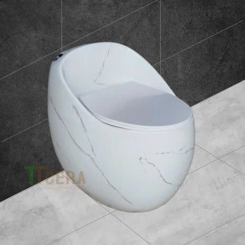 Bồn Cầu Trứng Vân Đá 1 Khối BC061