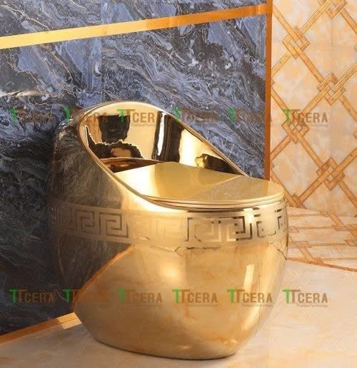 Bồn Cầu 1 Khối Mạ Vàng BC054