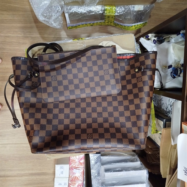 Túi LV Nerverfull ô vuông nâu kèm ví sz32 (PN) KG+
