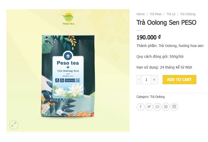 A - Trà olong sen peso túi 500gr