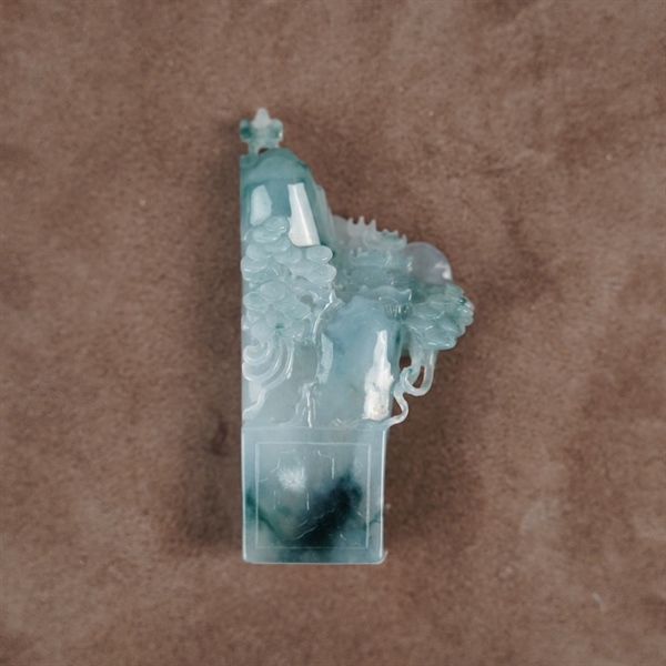 Ấn sơn thủy nếp băng hoa bay cam tím Myanmar 487966 KG+